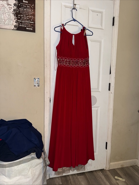 R&M Richards Dresses & Skirts - R&M Richards Red Beaded Waist Prom Dress